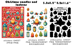 MERRY CHRISTMAS Stickers |Png/Jpeg Print and cut Product Image 2
