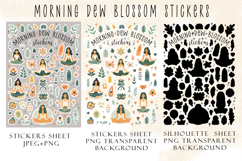 Yoga &amp; Meditation Stickers, Yoga Girl Sticker Pack PNG/JPEG Product Image 2