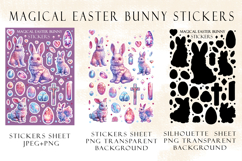Easter Bunny Stickers, Cute Magical Bunny Clipart, Fantasy Product Image 2
