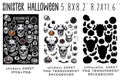 Sinister Halloween Stickers |Png/Jpeg Print and cut Product Image 2