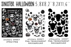 Sinister Halloween Stickers |Png/Jpeg Print and cut Product Image 2