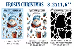 Frozen CHRISTMAS Stickers |Png/Jpeg Print and cut Product Image 2