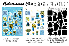 Mediterran Vibes Stickers |Png/Jpeg Print and cut Product Image 2