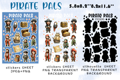 Cute Pirate Kids Sticker Pack PNG Product Image 2