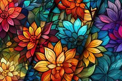 Stained Glass Flowers Seamless Pattern Digital Papers Product Image 3