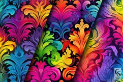 Colorful Rainbow Damask Pattern Digital Papers Product Image 3