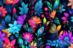 Neon Flowers Seamless Pattern Digital Papers Product Image 5