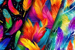 Rainbow Birds Feathers Seamless Pattern Digital Papers Product Image 2