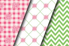 Pink &amp; Green Shabby Chic Digital Papers, Floral Patterns Product Image 2