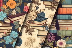 Vintage Floral Books Digital Papers Product Image 2