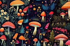 Mushroom Garden Seamless Pattern Digital Papers Product Image 2