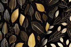 Golden Leaves Seamless Pattern Digital Papers Product Image 3