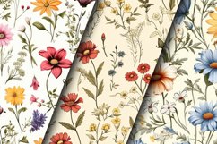 Vintage Wildflowers Digital Paper Patterns Product Image 3