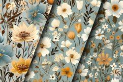 Retro Wildflowers Digital Paper Patterns Product Image 3