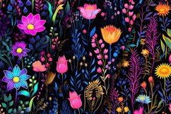Neon Wildflowers Seamless Pattern Digital Papers Product Image 4