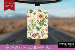 Pastel Flowers Air Freshener PNG - Summer PNG Sublimation Product Image 1