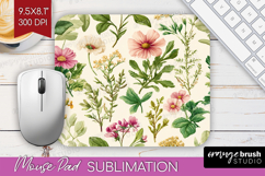 Pastel Flowers Mouse Pad Sublimation - Summer Mousepad PNG Product Image 1