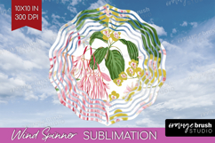Pastel Flowers Wind Spinner Sublimation PNG - Summer Round Product Image 1