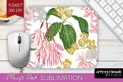 Pastel Flowers Mouse Pad Sublimation - Summer Mousepad PNG Product Image 1