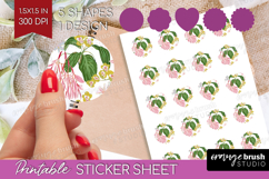 Pastel Flowers Round Sticker - Summer Printable Sticker Product Image 1
