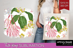 Pastel Flowers Tote Bag - Summer Tote Bag PNG Sublimation Product Image 1