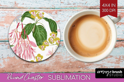 Pastel Flowers Round Coaster - Summer Coaster PNG Product Image 1