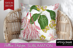 Pastel Flowers Pillow Sublimation - Summer Pillow Cover PNG Product Image 1