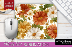 Pastel Flowers Mouse Pad Sublimation - Summer Mousepad PNG Product Image 1
