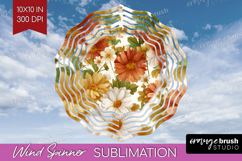 Pastel Flowers Wind Spinner Sublimation PNG - Summer Round Product Image 1