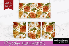 Pastel Flowers Mug Wrap - Summer Mug PNG Sublimation Product Image 1