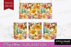 Pastel Flowers Mug Wrap - Summer Mug PNG Sublimation Product Image 1