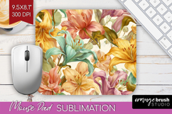 Pastel Flowers Mouse Pad Sublimation - Summer Mousepad PNG Product Image 1