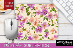 Pastel Flowers Mouse Pad Sublimation - Summer Mousepad PNG Product Image 1