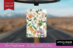 Pastel Flowers Air Freshener PNG - Summer PNG Sublimation Product Image 1