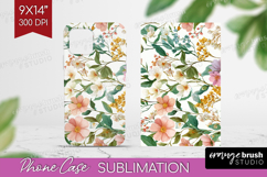 Pastel Flowers Phone Case PNG - Summer Case PNG Sublimation Product Image 1