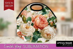Pastel Flowers Lunch Bag - Summer Lunch Bug PNG Sublimation Product Image 1