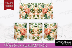 Pastel Flowers Mug Wrap - Summer Mug PNG Sublimation Product Image 1