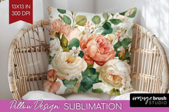 Pastel Flowers Pillow Sublimation - Summer Pillow Cover PNG Product Image 1