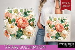 Pastel Flowers Tote Bag - Summer Tote Bag PNG Sublimation Product Image 1