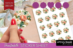 Pastel Flowers Round Sticker - Summer Printable Sticker Product Image 1