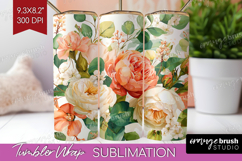 Pastel Flowers Tumbler Wrap - Summer Tumbler PNG Sublimation Product Image 1