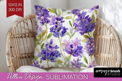 Pastel Flowers Pillow Sublimation - Summer Pillow Cover PNG Product Image 1