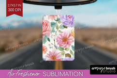 Pastel Flowers Air Freshener PNG - Summer PNG Sublimation Product Image 1