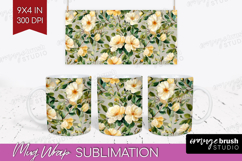 Pastel Flowers Mug Wrap - Summer Mug PNG Sublimation Product Image 1