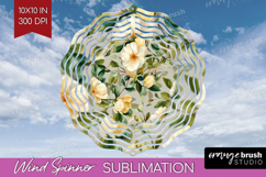 Pastel Flowers Wind Spinner Sublimation PNG - Summer Round Product Image 1