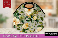 Pastel Flowers Lunch Bag - Summer Lunch Bug PNG Sublimation Product Image 1