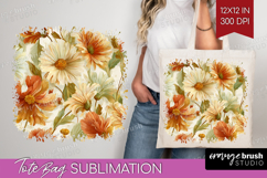 Pastel Flowers Tote Bag - Summer Tote Bag PNG Sublimation Product Image 1