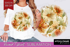 Pastel Flowers Round Tshirt Background - Summer PNG Product Image 1