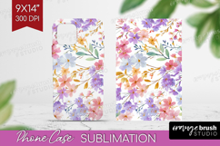 Pastel Flowers Phone Case PNG - Summer Case PNG Sublimation Product Image 1
