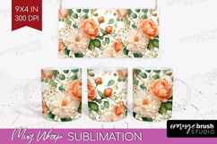 Pastel Flowers Mug Wrap - Summer Mug PNG Sublimation Product Image 1